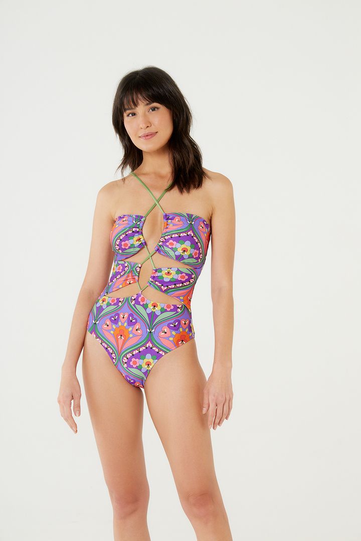 Classic One Piece Coral Blue – KAMPOS